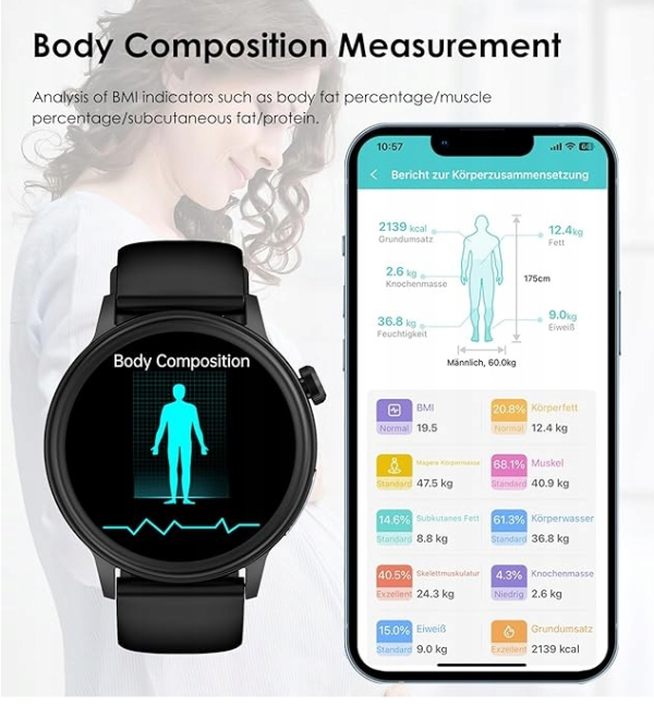 Smart Watch ET470 1.39-calowy ekran HD monitorowanie zdrowia funkcje - obrazek 5