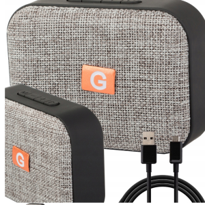 GŁOŚNIK BLUETOOTH MINI BEZPRZEWODOWY RADIO FM USB MP3 PRZENOŚNY BAS MOBILNY szary