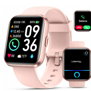 SMARTWATCH QUICAN ID208 PLUS RÓŻOWY ALEXA WYKONWYANIE POŁĄCZEŃ IOS
