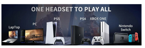 Słuchawki gamingowe Tatybo z mikrofonem, ANC, PS4 PS5 PC Switch - obrazek 2