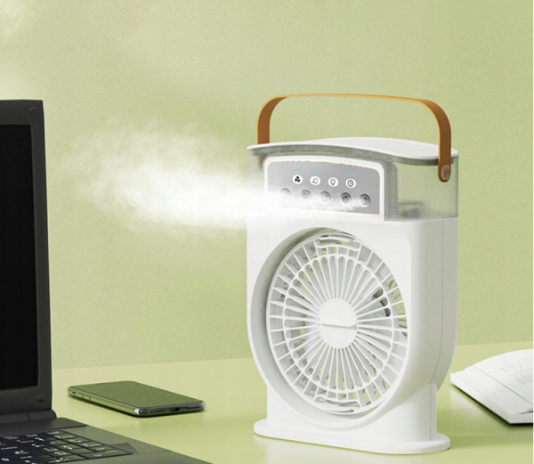 Wentylator 2 w 1 z nawilżaczem powietrza USB biały - obrazek 4