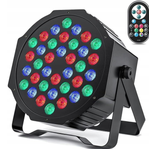 REFLEKTOR SCENICZNY DYSKOTEKOWY 36 LED OŚWIETLENIE IMPREZOWE RGB DMX +PILOT