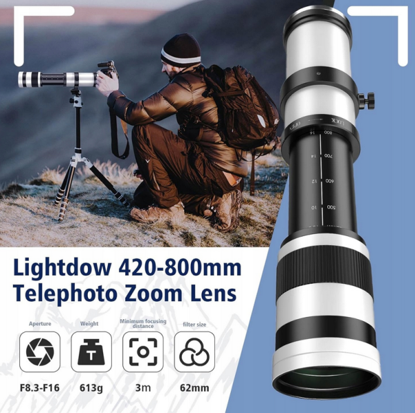 Lightdow Teleobiektyw 420-800mm F8,3 - canon 5D, 6D - obrazek 5