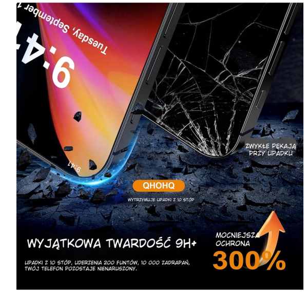 Szkło hartowane QHOHQ do Apple iPhone 16 plus 3 x sztuki 6,7 CALA - obrazek 2