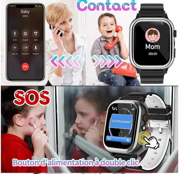 Zegarek dla dzieci z 26 grami, telefonem, krokomierzem, SOS, kamerą HD - obrazek 4