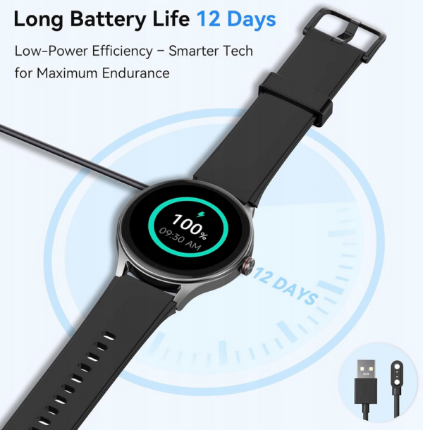 Fitpolo dla mężczyzn/kobiet (2 paski), okrągły smartwatch - bez ładowarki - obrazek 5