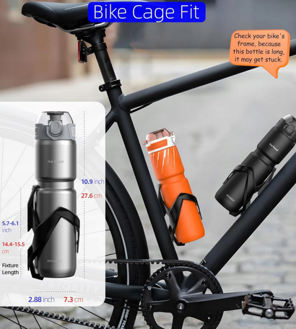 MYFOREST 24oz/700ml izolowana butelka na wodę do roweru, stal chirurgiczna - obrazek 4