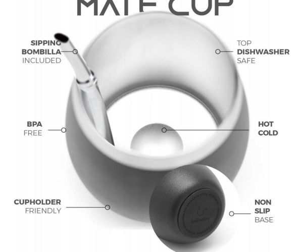 BALIBETOV Zestaw Yerba Mate - Tykwa Yerba Mate z Termo i Bombillą - obrazek 4