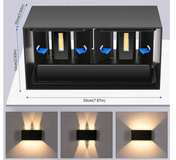 LAMPA ŚCIENNA LED KINKIET LED ZEWNĘTRZNY WODOODPORNY 3000K - obrazek 5
