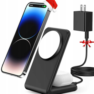 Meifigno 2 w 1 Podstawka Ładująca MagSafe USB-C PD3.0 20 W CZARNA EU
