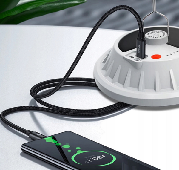 Lampa akumulatorowa LED 60 W wodoodporna, wstrząsoodporna, z uchwytem do za - obrazek 2