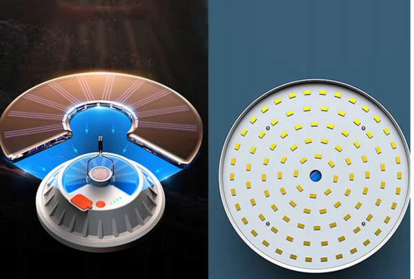 Lampa akumulatorowa LED 60 W wodoodporna, wstrząsoodporna, z uchwytem do za - obrazek 4